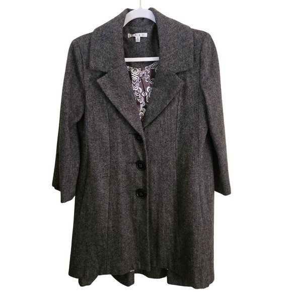 Cabi Shakespeare Wool Blend Tweed Swing Coat 3/4 Sleeve Lined Pockets Size 4 - Picture 2 of 10